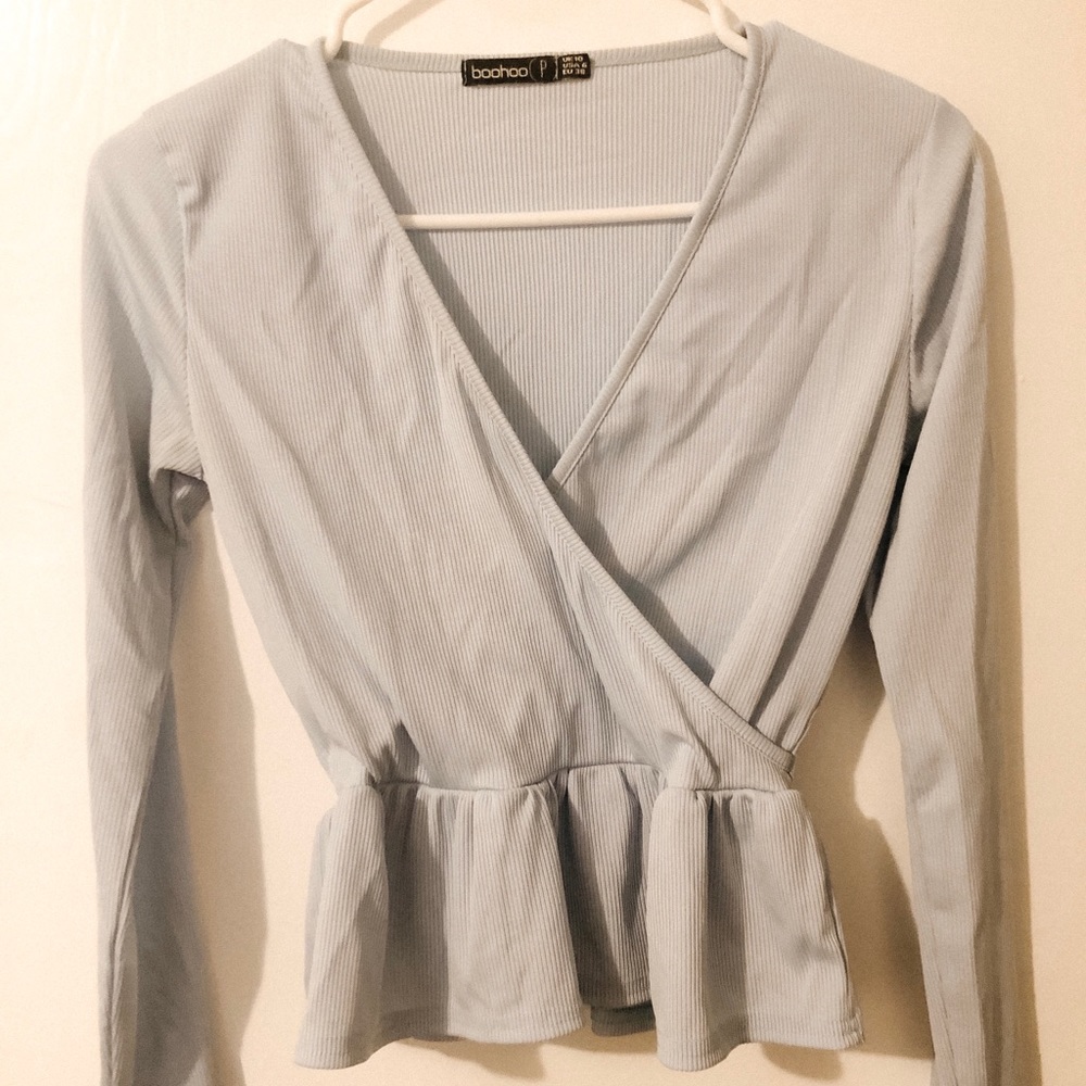 Boohoo Light Blue Blouse